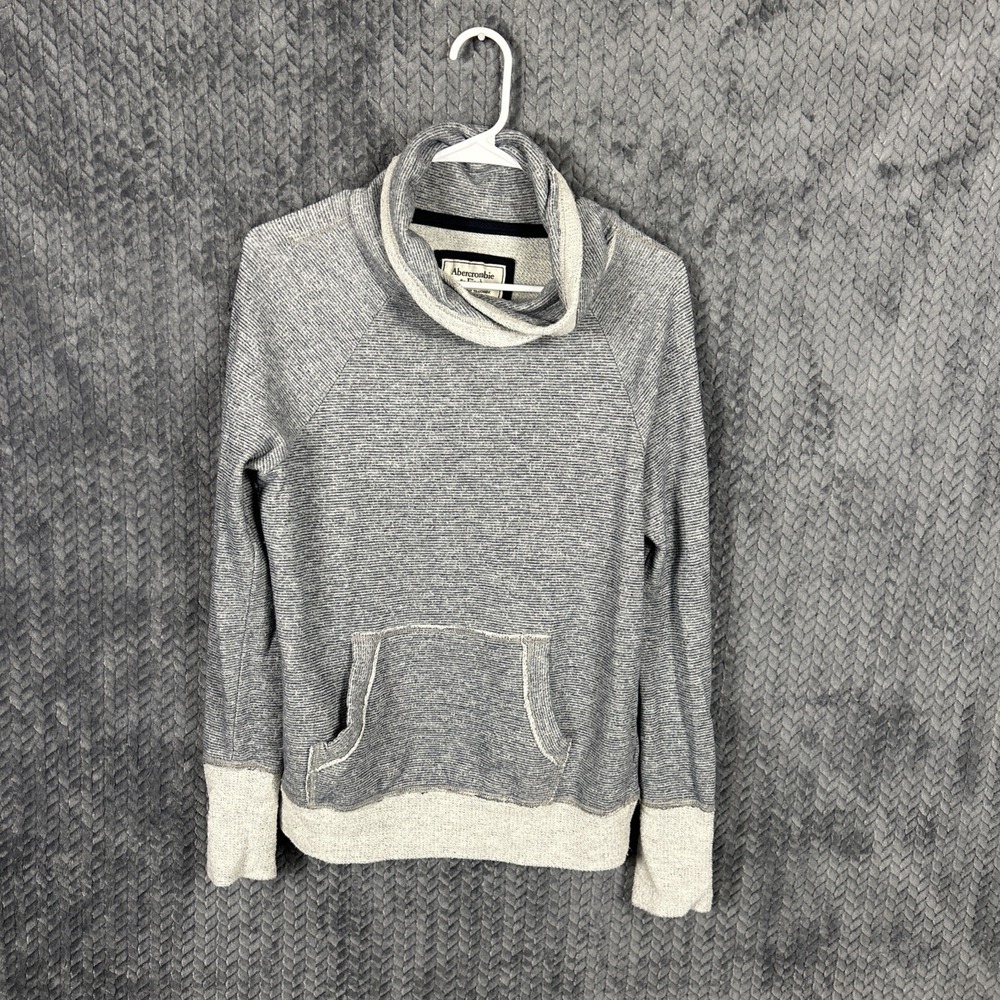 Abercrombie & Fitch Womens M Gray Cowl neck Pullover Knit‎ Sweatshirt Grunge